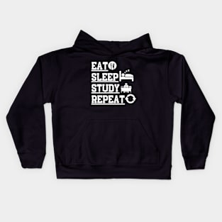 Eat Sleep Study Repeat Kids Hoodie